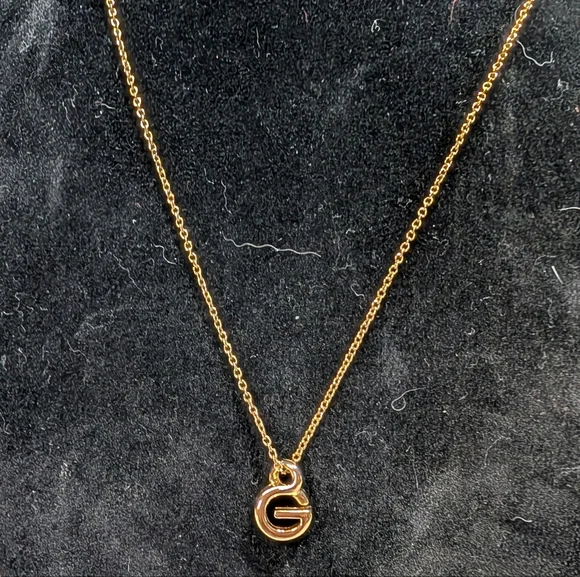 Givenchy Vintage "G" Pendant Gold Over Stainless Steel